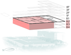 A solid block plan of the Closed stacks area