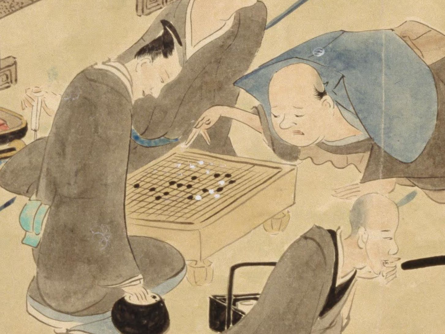 Japanese Go - a board game of white and black stones