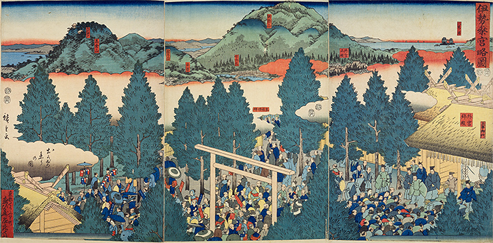 Ise Sangu Ryakuzu (Sketch of pilgrimages to Ise Shrine) (Open in a new window)