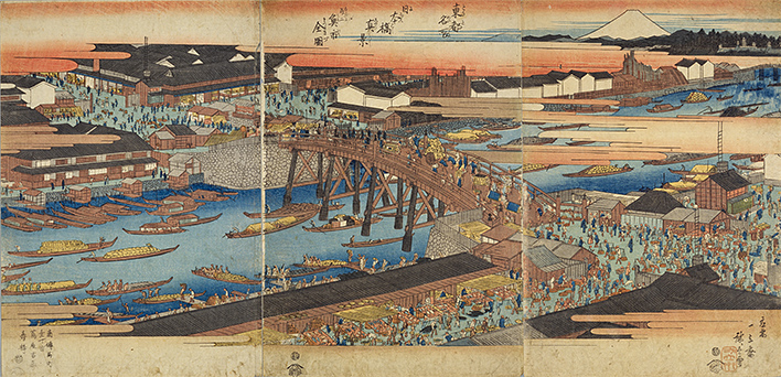 日本橋真景并ニ魚市全図を新しいウィンドウで開きます。