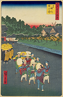 Edo hyakkei yokyo Shibashinmei Zojo-ji