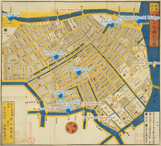 Nihonbashi-kita Kanda Hama-cho ezu