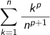 k=1Σnkp乗/np+1