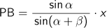 PB=sin α/sin (α+β)・x