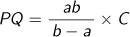 PQ=ab/(b-a)×C