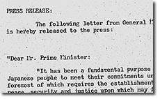 『[Douglas MacArthur's Letter to Prime Minister]』
